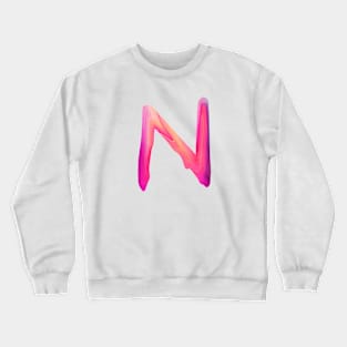 Letter N In Vibrant Watercolor Crewneck Sweatshirt